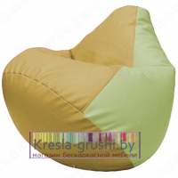 Бескаркасное кресло мешок Груша Г2.3-0804 (охра, светло-салатовый)